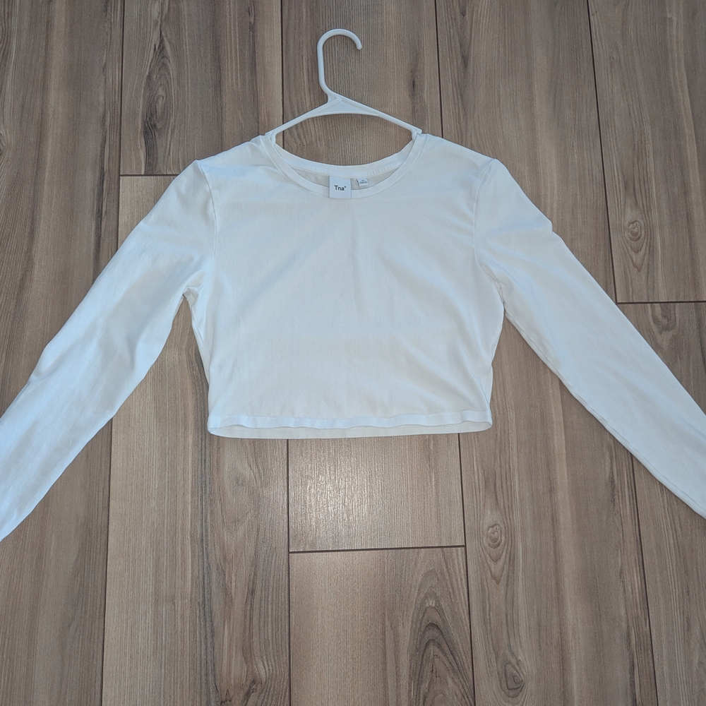 TNA Kids White Long Sleeve Cropped Tee